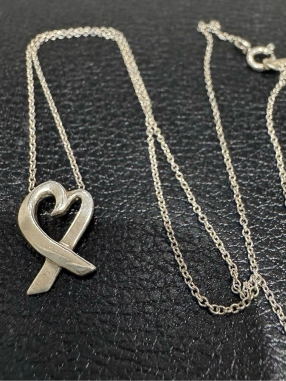 Tiffany & Co 925 sterling silver Open Heart Necklace (Paloma Picasso) vintage